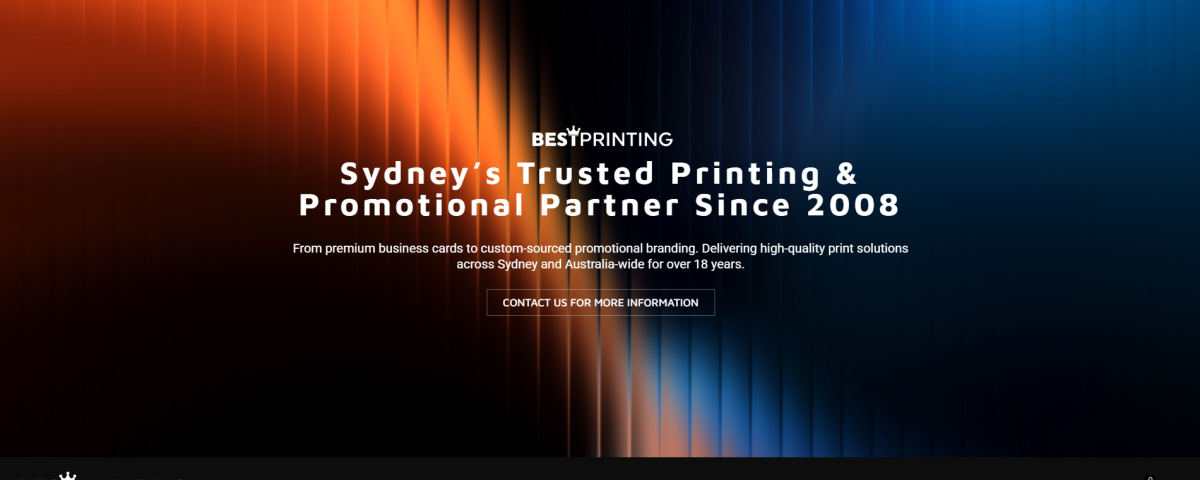 Printing company website design for Best Printing Sydney