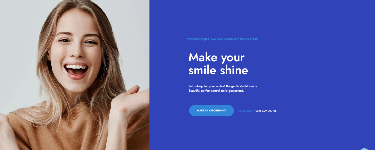 Dental clinic website design project for Dr Sam Oh & Associates by THEIDEAHOUSE Sydney